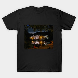 Boathouse Row in Black. Philadelphia, Pennsylvania T-Shirt